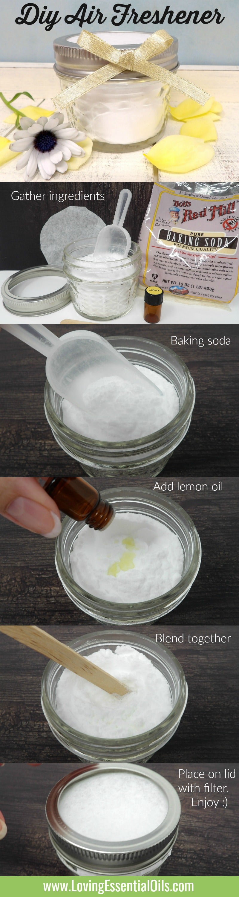 DIY Baking Soda Air Fresheners With Essential Oil Step by Step Tutorial by Loving Essential Oils
