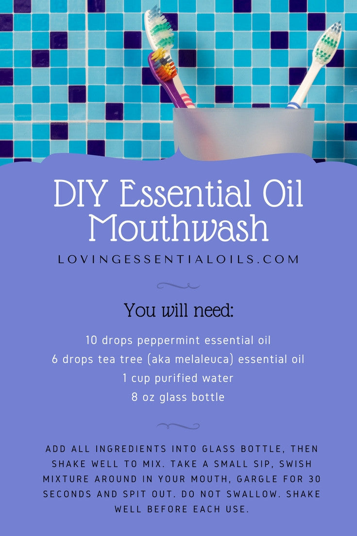 Homemade Essential Oil Mouthwash Tea Tree & Peppermint