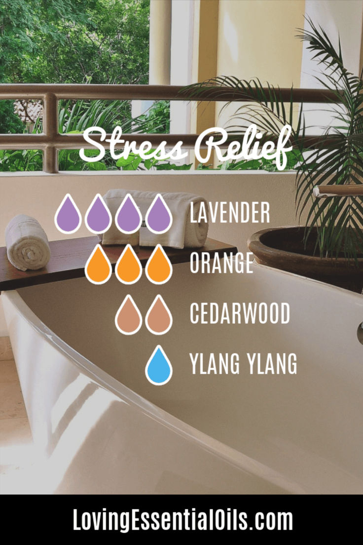 Stress Relief Essential Oil Blend - A soothing mix of lavender, orange, cedarwood, and ylang ylang