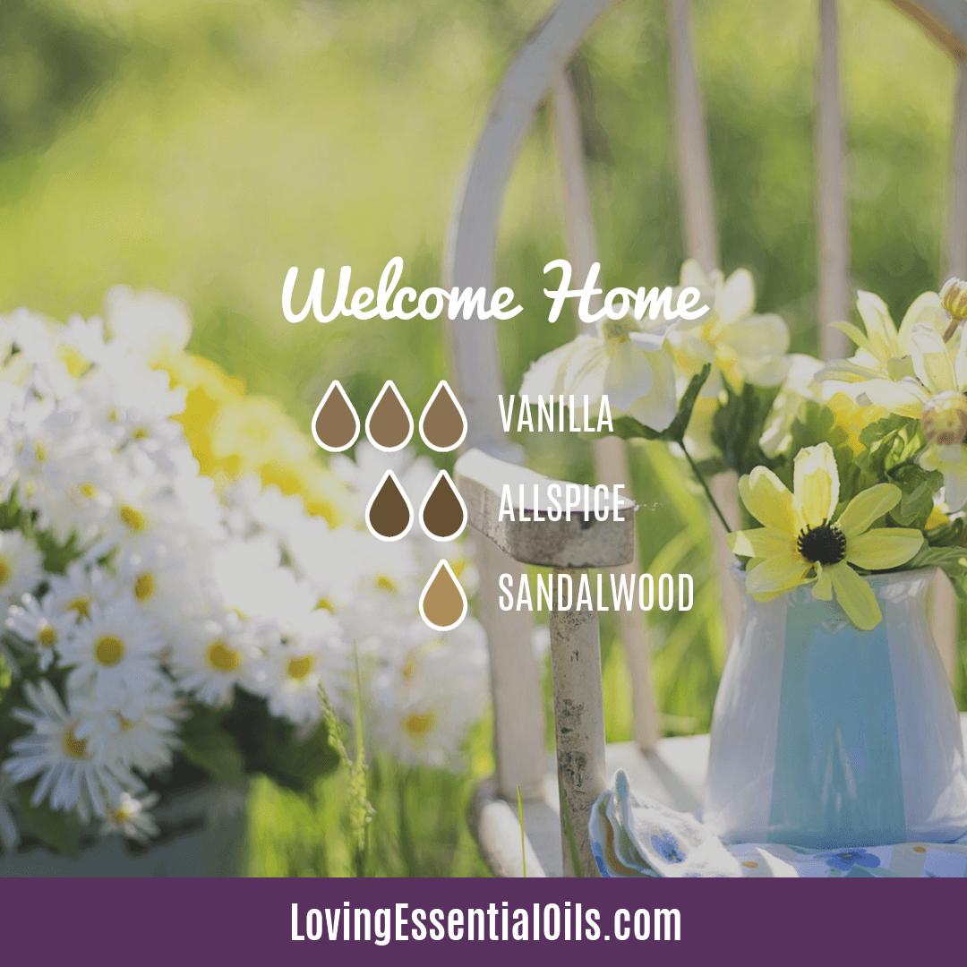 Allspice Diffuser Recipes by Loving Essential Oils | Welcome Home with vanilla and sandalwood