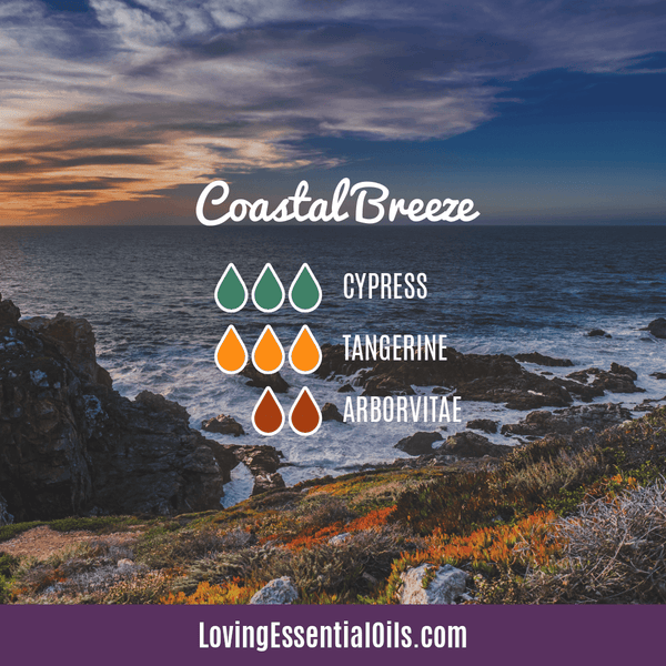 Arborvitae Diffuser Blends - Coastal Breeze Recipe by Loving Essential Oils with Arborvitae, cypress and tangerine essential oil