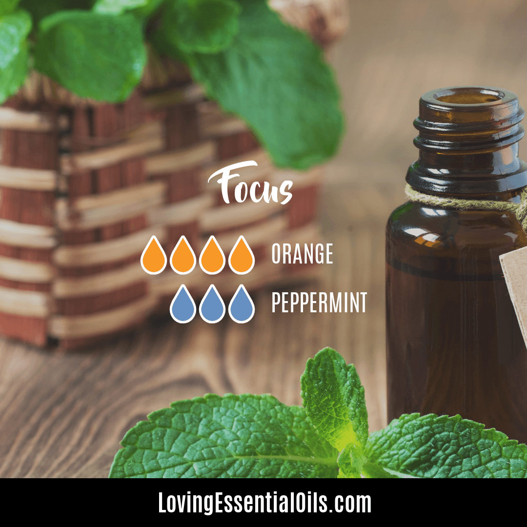 Aromatherapy diffuser recipe for focus by Loving Essential Oils