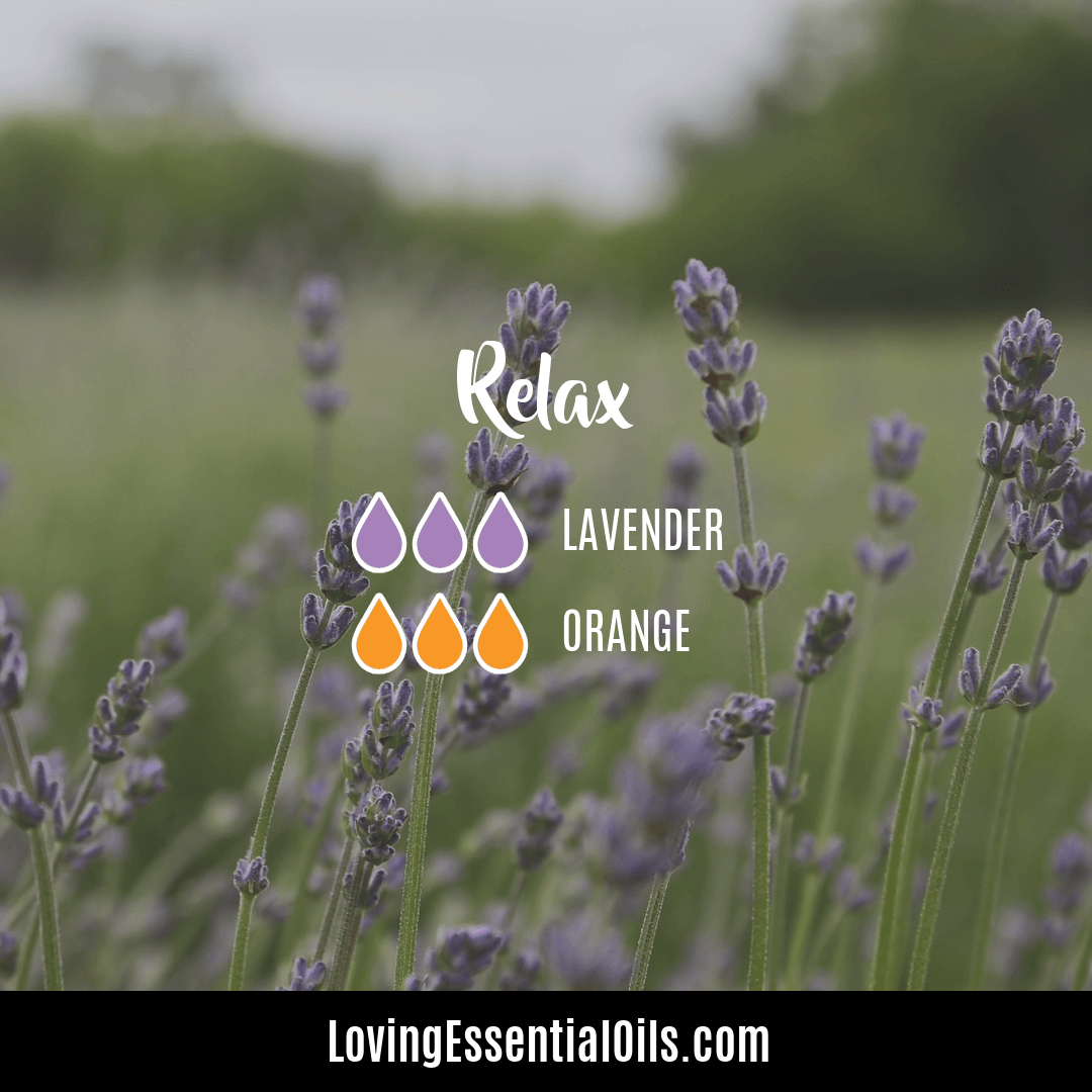 aromatherapy diffuser recipe with lavender and orange for relaxing by Loving Essential Oils