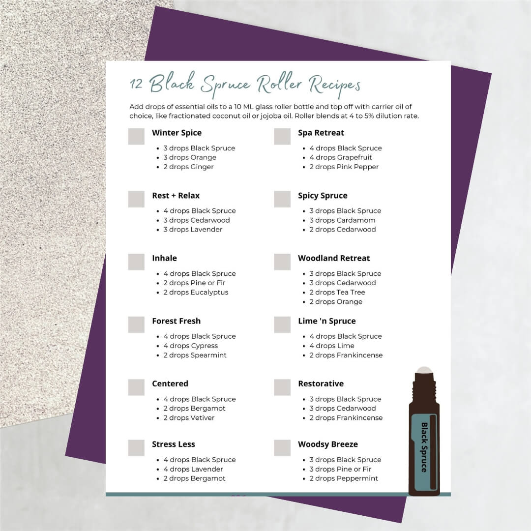 Black Spruce Essential Oil Roller Recipes by Loving Essential Oils