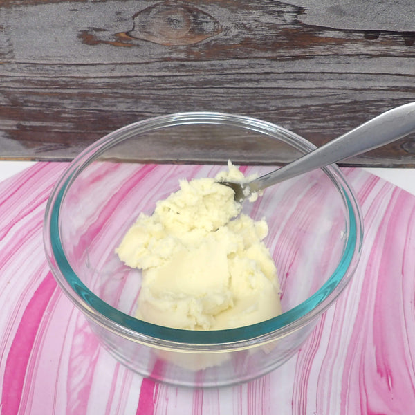 Homemade Body Butter Ingredients - Shea Butter and Peppermint Essential Oil by Loving Essential Oils
