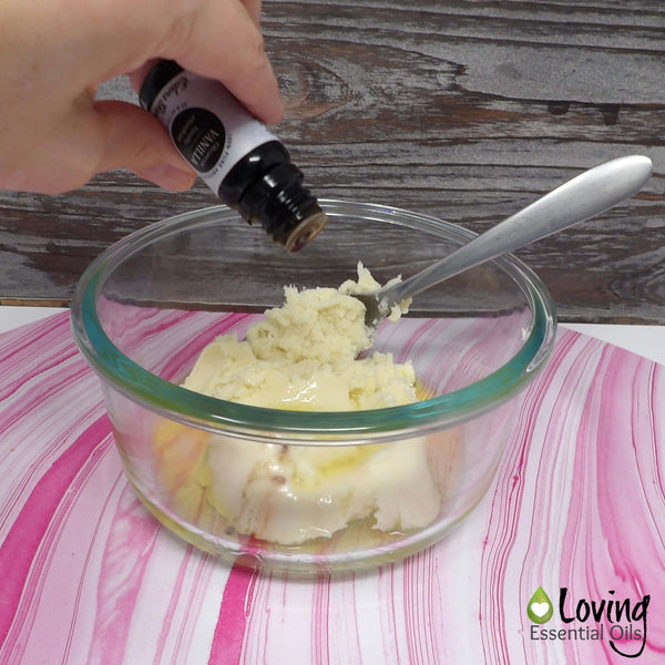 DIY Peppermint Body Butter with Vanilla Essential Oil by Loving Essential Oils