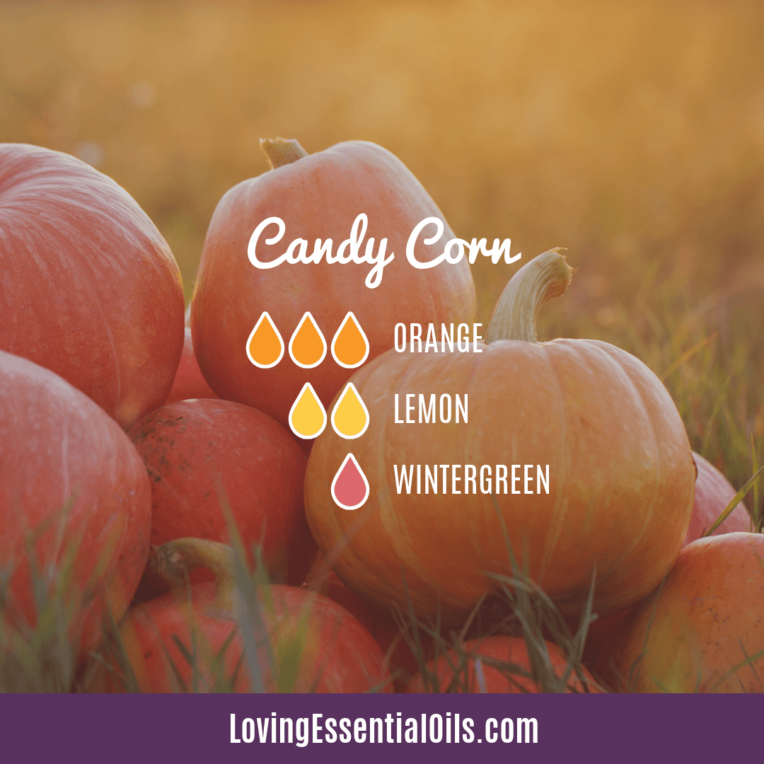 Candy Corn Diffuser Blend by Loving Essential Oils with orange, lemon, and wintergreen
