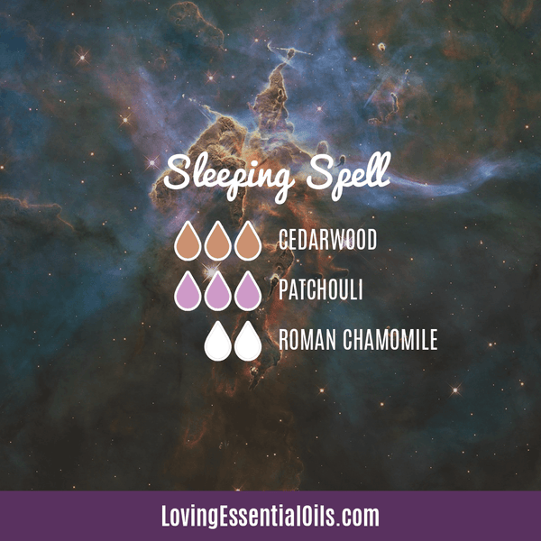 Diffuser Recipes with Cedarwood Essential Oil by Loving Essential Oils | Sleeping Spell with cedarwood, patchouli and roman chamomile