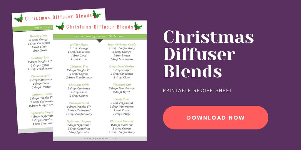 Christmas Essential Oil Blends - Free Printable by Loving Essential Oils