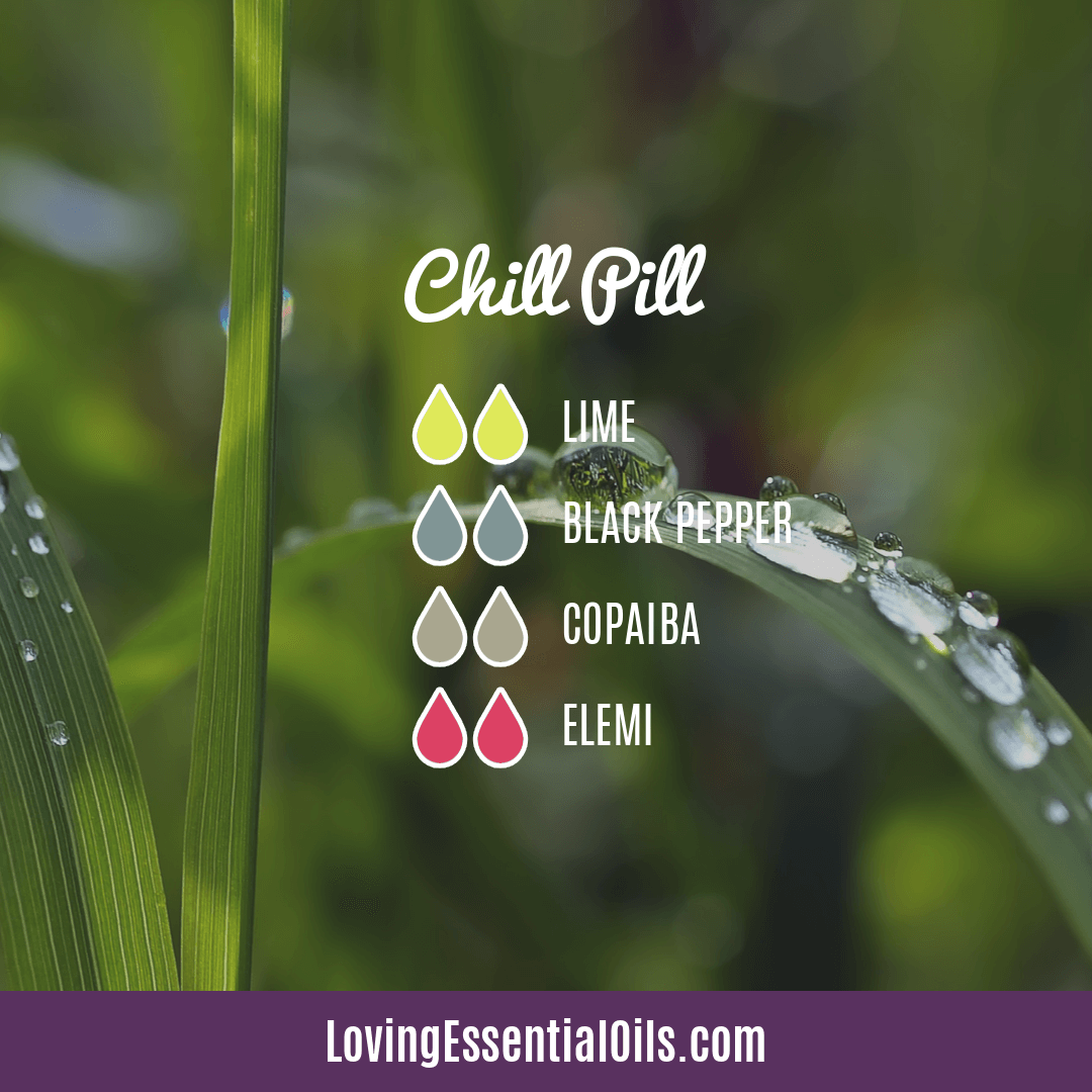 Copaiba Diffuser Benefits by Loving Essential Oils | Chill Pill with lime, black pepper, copaiba, elemi