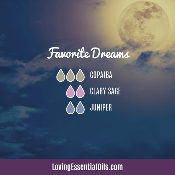 Copaiba Essential Oil Blends Well With by Loving Essential Oils | Favorite Dreams Diffuser Blend with Copaiba, Clary Sage, and Juniper Berry