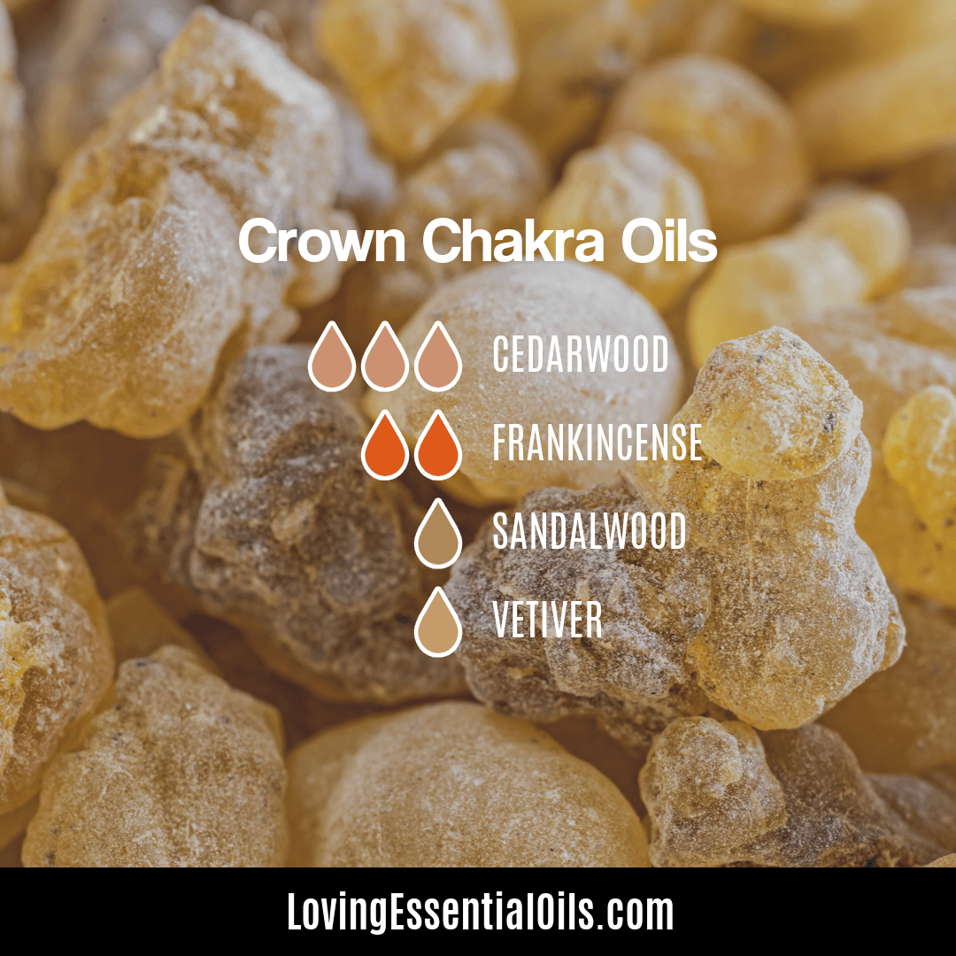 crown chakra oils - Frankincense, cedarwood, vetiver for diffuser