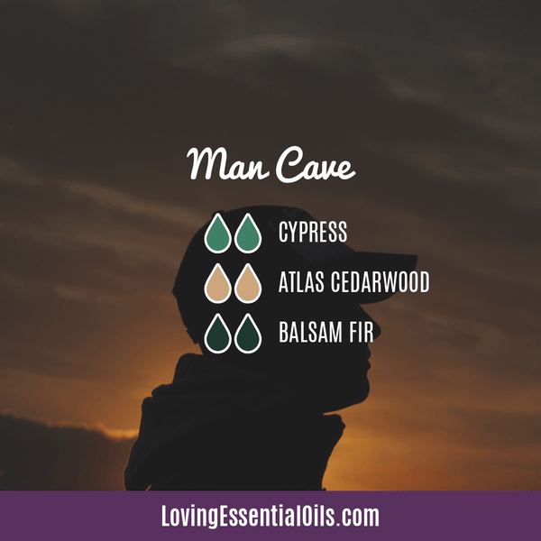 Benefits of Diffusing Cypress Oil by Loving Essential Oils | man Cave with cypress, altas cedarwood, and balsam fir