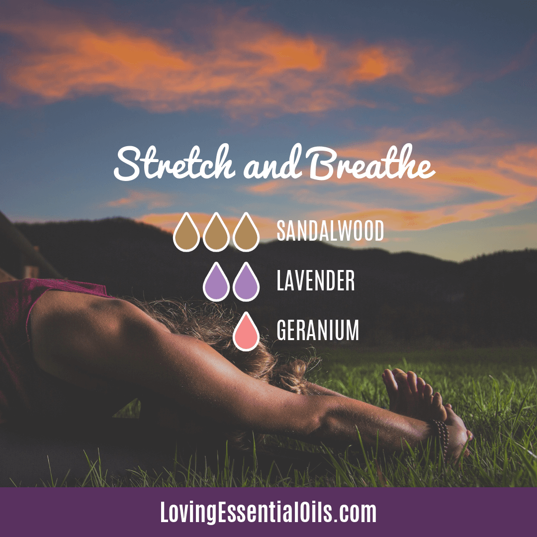 Diffuser Blends for Yoga by Loving Essential Oils - Stretch and Breathe with sandalwood, lavender, and geranium