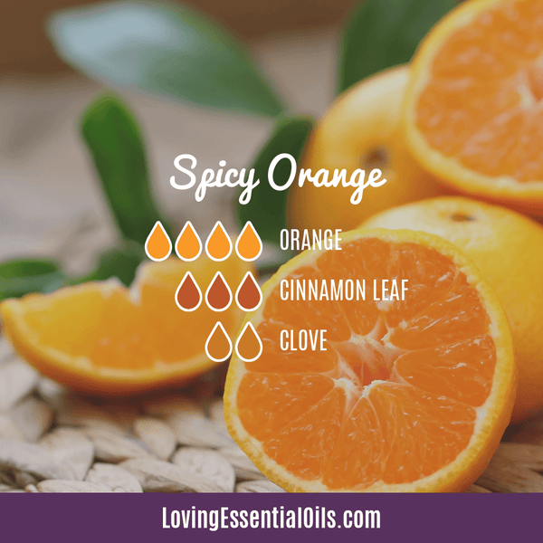 Diffusing Orange Essential Oil - Spicy Orange Diffuser Blend by Loving Essential Oils with orange, cinnamon and clove