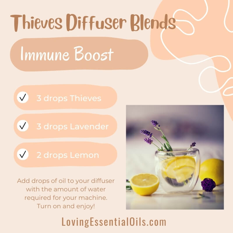 Diffusing Thieves Essential Oils - Immune Boost Diffuser Blend by Loving Essential Oils