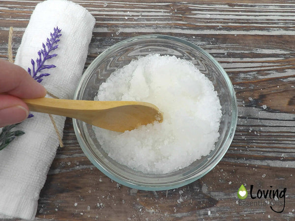 How to make bath salts for aromatherapy by Loving Essential Oils