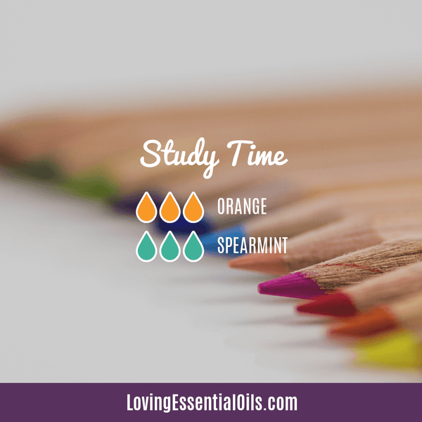 Essential oil blend for home school study time by Loving Essential Oils with orange and spearmint