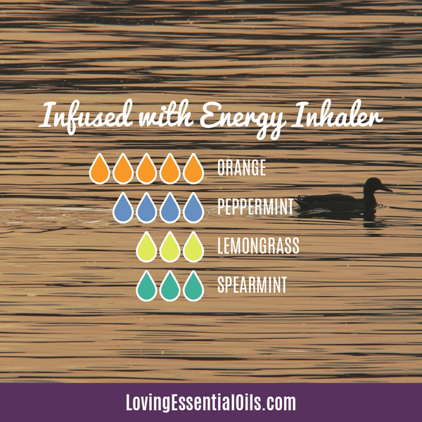 Essential Oil Inhalers for Energy and Focus by Loving Essential Oils | Infused with Energy Aromatherapy Inhaler with orange, peppermint, lemongrass, and spearmint