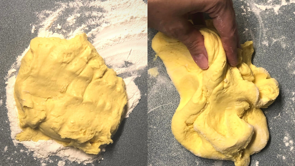 Essential Oil Scented Play Dough Recipe - Step 5 knead the playdough until smooth