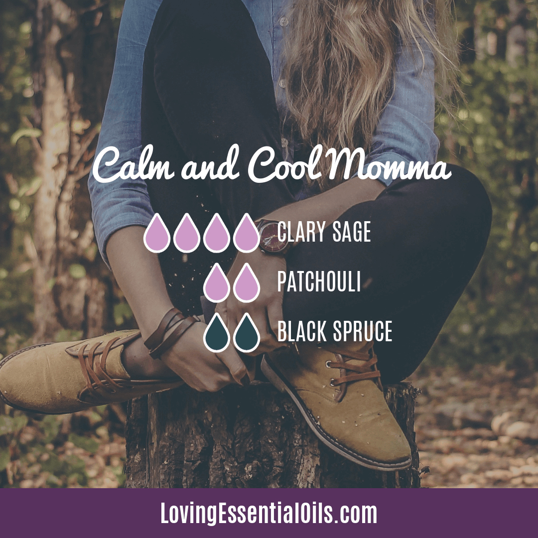 Best Essential Oils for New Mom with Diffuser Blends by Loving Essential Oils | Calm and Cool with clary sage, patchouli, and black spruce