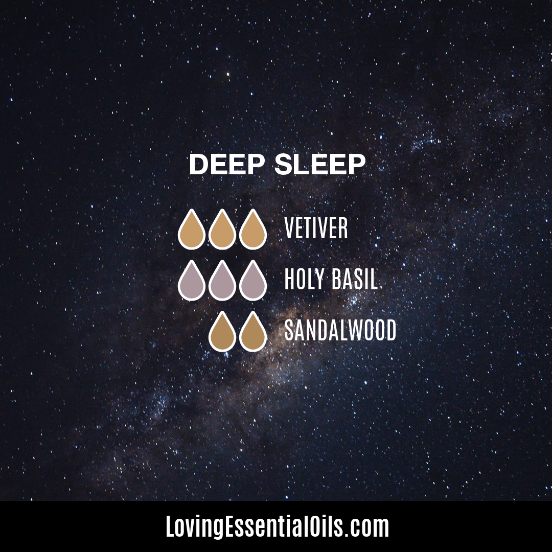 Holy basil diffuser blends by Loving Essential Oils - Deep Sleep with vetiver and sandalwood