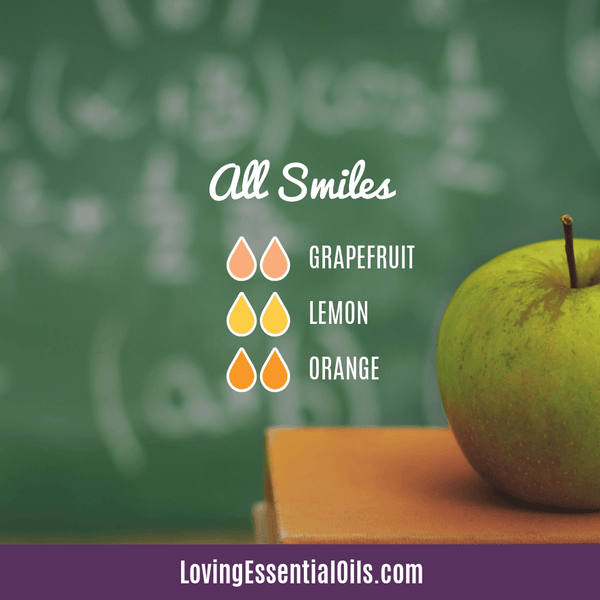 Home school diffuser blends all smiles by Loving Essential Oils with grapefruit, lemon, and orange