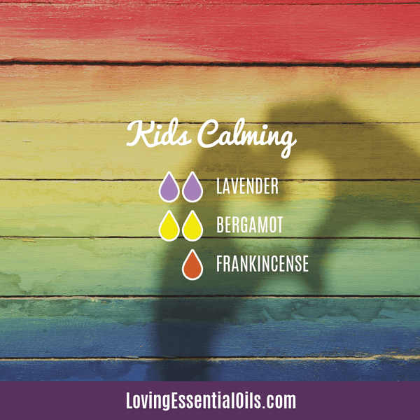 Kids calming diffuser blend by Loving Essential Oils with lavender, bergamot, and frankincense