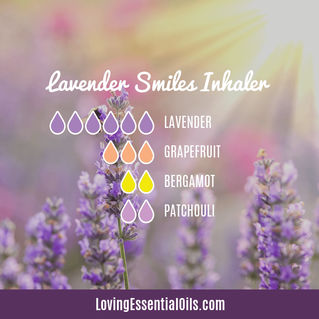 Lavender and bergamot essential oil recipe for aromatherapy inhaler by Loving Essential Oils