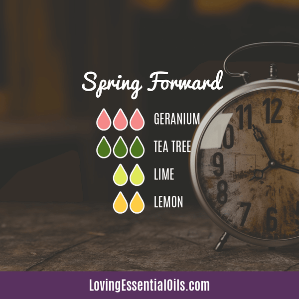 Diffusing Lemon Essential Oil - Free Recipe Sheet by Loving Essential Oils | Spring Forward with geranium, tea tree and lime