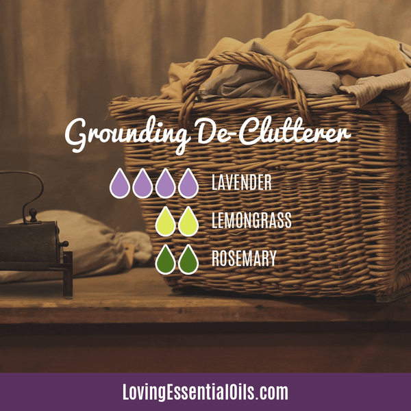 Lemongrass Oil Diffuser Blends by Loving Essential Oils | Grounding De-Clutterer with lavender, lemongrass and rosemary