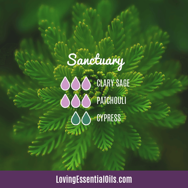Patchouli Mixes Well With by Loving Essential Oils | Sanctuary with clary sage, patchouli, and cypress