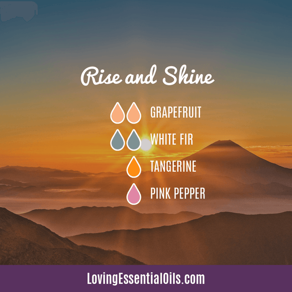 Pink Pepper Diffuser Recipe - Rise and Shine with grapefruit, white fir, tangerine, and pink pepper essential oil