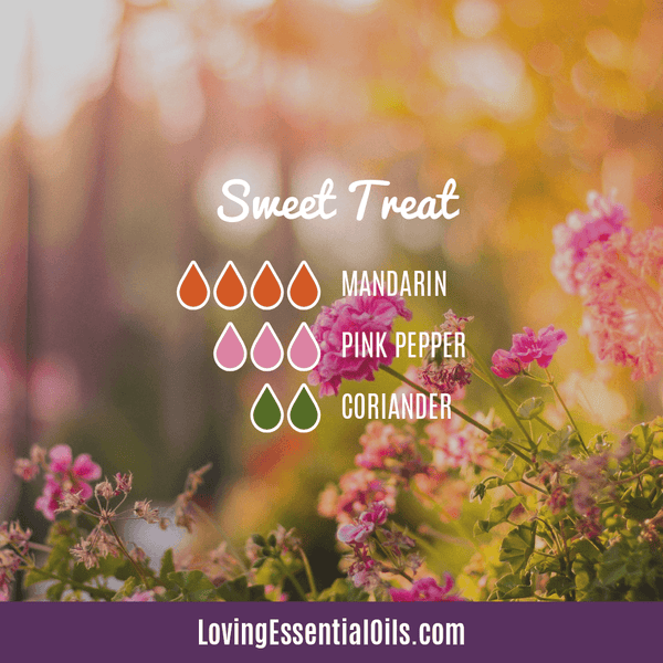 Pink Pepper Essential Oil Diffusser Blends - Sweet Treat with mandarin, pink pepper, and coriander