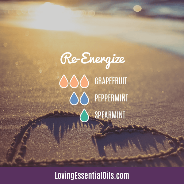 Uplifting Essential Oil Diffuser Blends by Loving Essential Oils | Re-Energize with grapefruit, peppermint, and spearmint