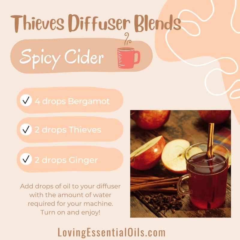 Thieves Diffuser Benefits - Spicy Cider Diffuser Blend by Loving Essential Oils