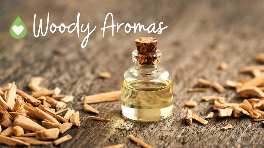 Woody Aromas with essential oil cheat sheet by Loving Essential Oils