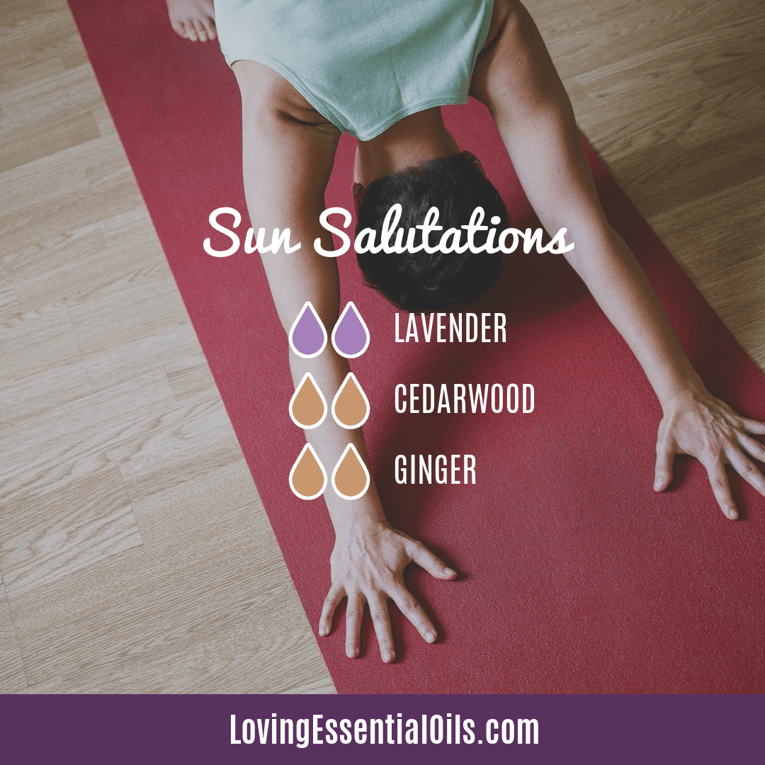 Yoga Diffuser Benefits by Loving Essential Oils | Sun Salutations Blend with lavender, ginger, and cedarwood