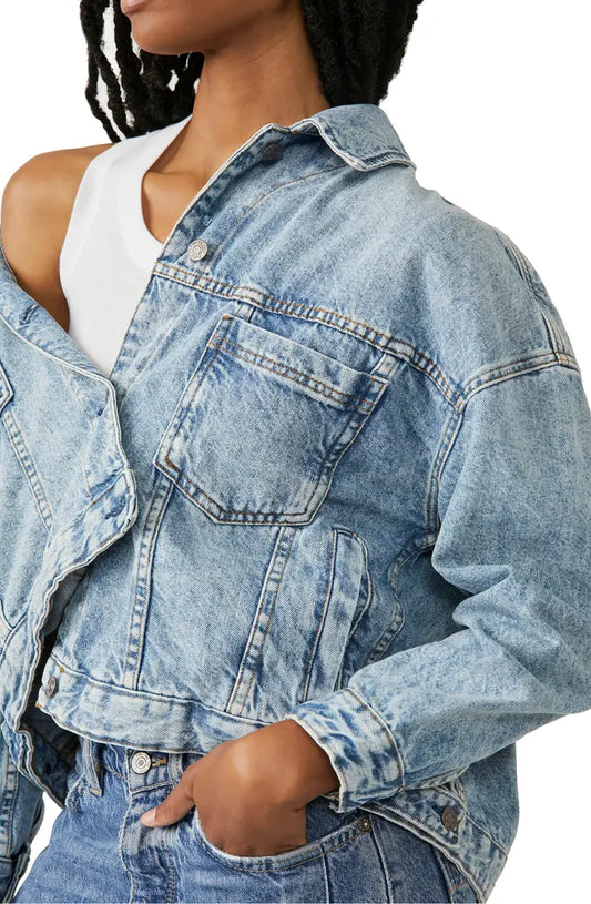 Signature 8 cropped denim corset jacket – 85 86 eightyfiveightysix