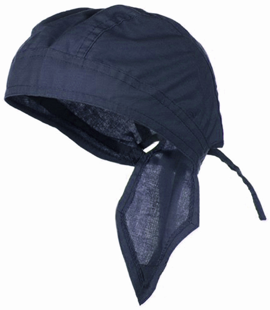 Navy Blue Solid Doo Rag Headwrap Durag Skull Cap Cotton Sporty Motorcy