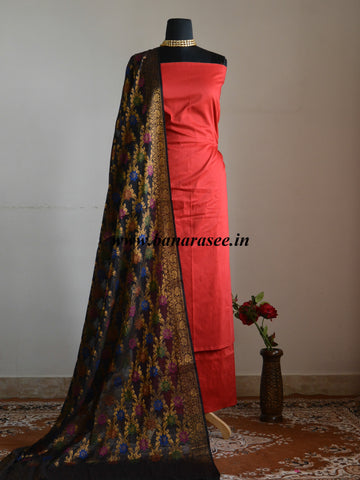 plain frock suit with heavy dupatta