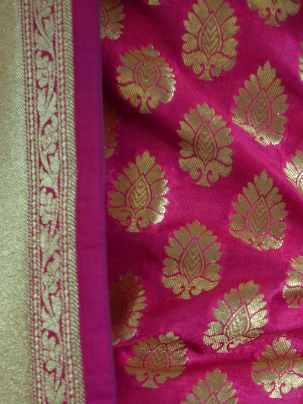 Banarasi Salwar Kameez Semi Katan Silk Zari Buta Work Fabric With Jaal