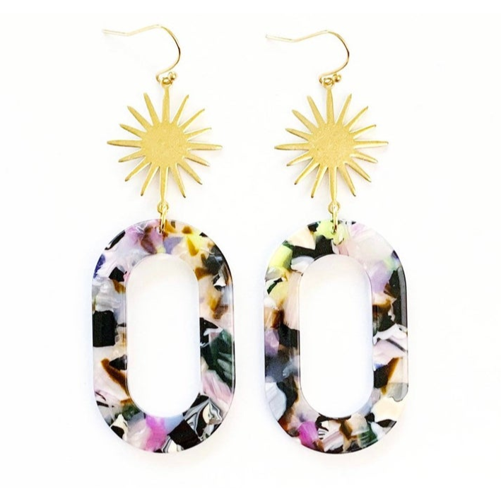 Sunburst Acetate Earrings