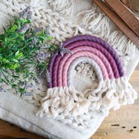 Macrame Rainbow Wall Hanging Purple