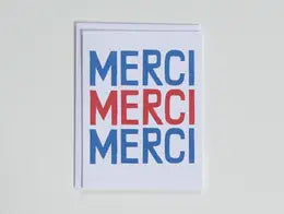 Merci Merci Merci Thank You card