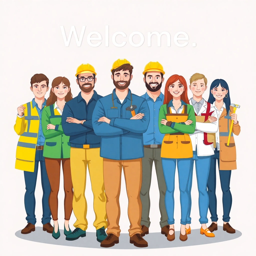 Group of professional workers