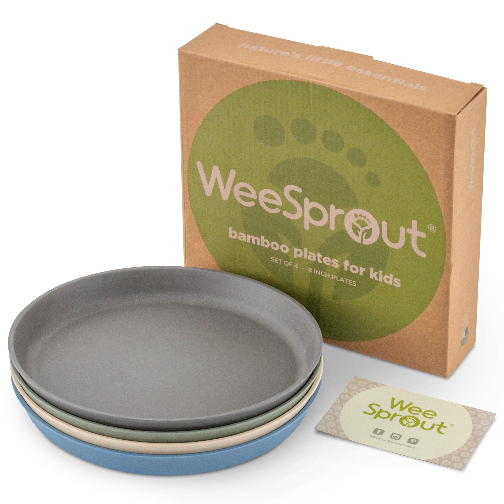 Bamboo Toddler Plates Set Of 4 Weesprout