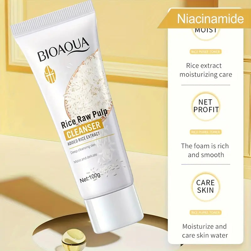 gel de curățare cu   de orez brută 100g, curățare profundă pentru față frumoasă, îngrijire delicată pentru pielea sensibilă, pentru bărbați și femei, îngrijire zilnică Detaliile articolului 2
