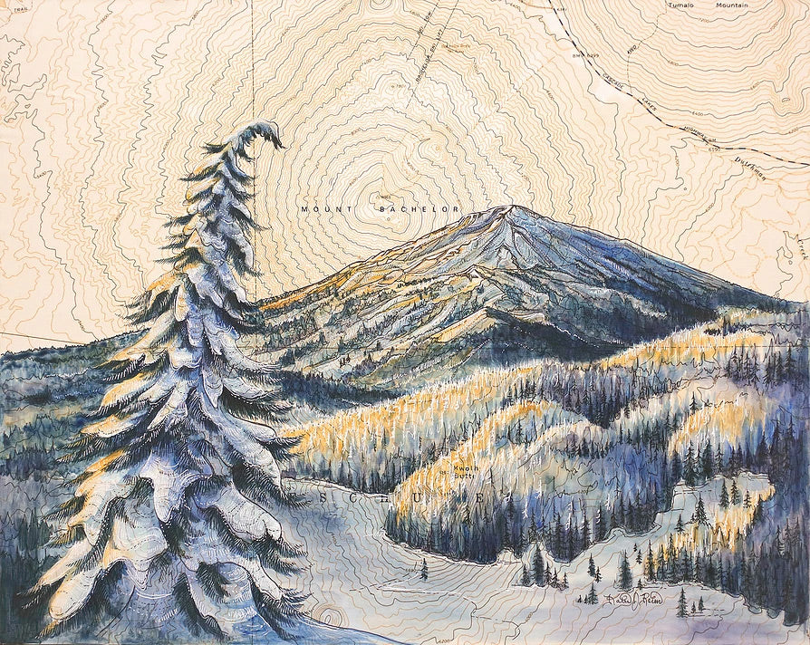 Mt. Bachelor Art Print w/ Mat