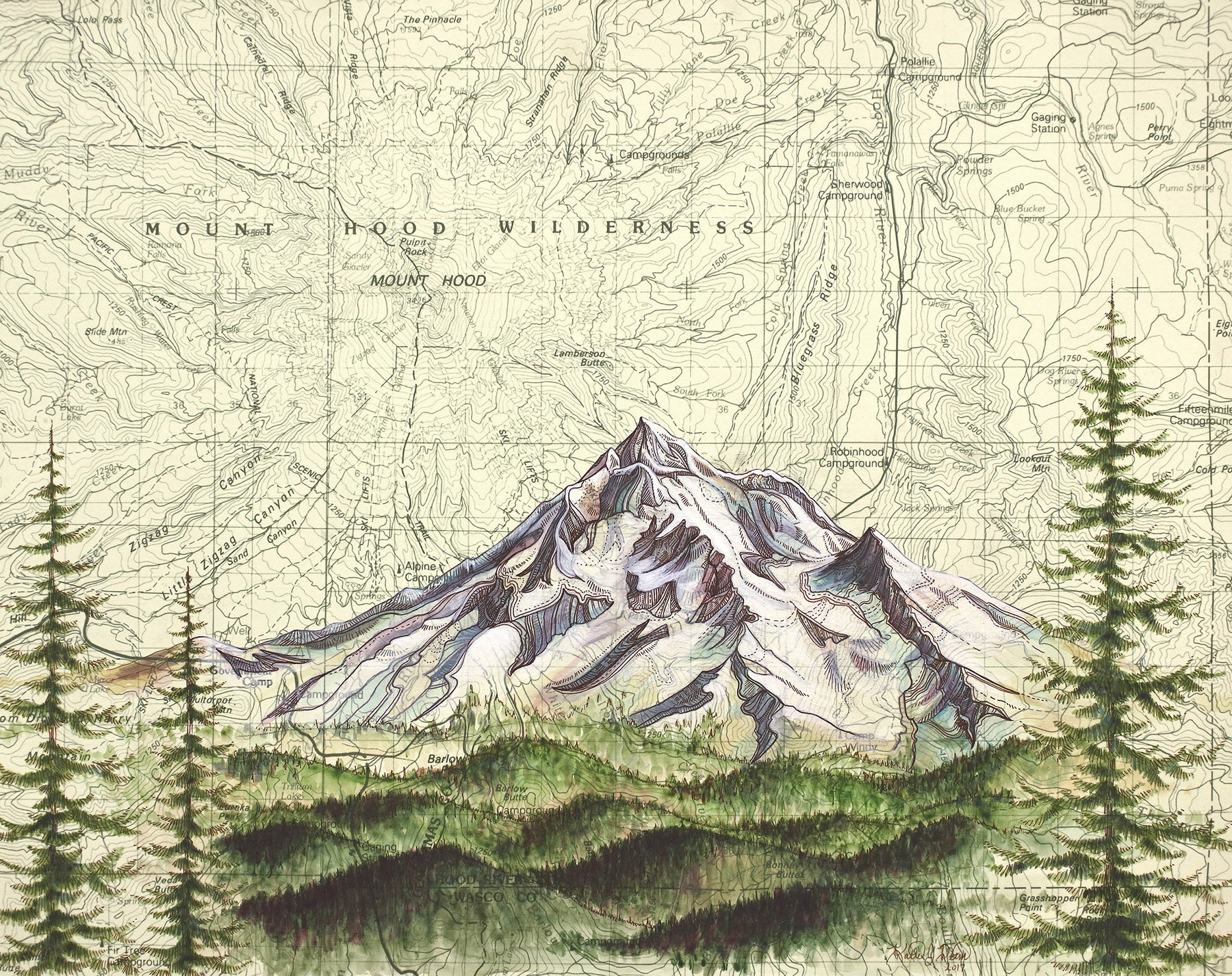 Mt. Hood Wilderness Art Print w/ Mat